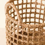 "Seagrass Rope Open Weave Cylinder Basket with handles, nested set of 3" - Decorative Baskets in natural by LIKHA