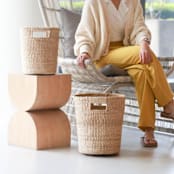 "Natural Rounded Oval Basket, set of 2" - Decorative Baskets in natural by LIKHA