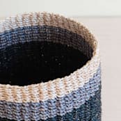 "Black Cylinder Tabletop Basket" - Decorative Baskets in black by LIKHA