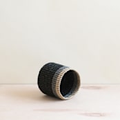 "Black Cylinder Tabletop Basket" - Decorative Baskets in black by LIKHA