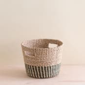 "Grey + Natural Tapered Basket" - Decorative Baskets in gray by LIKHA