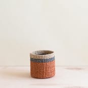 "Coral Cylinder Tabletop Basket" - Decorative Baskets in orange by LIKHA