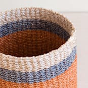 "Coral Cylinder Tabletop Basket" - Decorative Baskets in orange by LIKHA