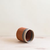 "Coral Cylinder Tabletop Basket" - Decorative Baskets in orange by LIKHA