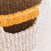 "Natural + Mustard Yellow Octagon Basket" - Decorative Baskets in yellow by LIKHA