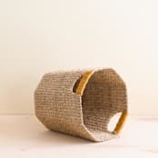 "Natural + Mustard Yellow Octagon Basket" - Decorative Baskets in yellow by LIKHA