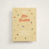 "Modern Peach Floral" - Baby Shower Invitations in Daffodil by Felicia Balestrere - Front