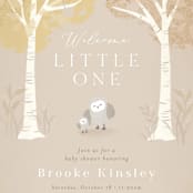"Little owlet" - Baby Shower Invitations in Almond by Jennifer Wick - Detail