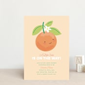 "Little Cutie" - Baby Shower Invitations in Citrus by Itsy Belle Studio - Front