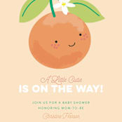 "Little Cutie" - Baby Shower Invitations in Citrus by Itsy Belle Studio - Detail