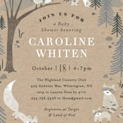 "Woodland's welcome" - Baby Shower Invitations in Kraft by Jennifer Wick - Detail