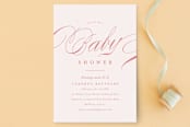 "Classique" - Baby Shower Invitations in Peony by Carolyn MacLaren - Front