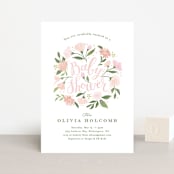 "Freshly cut flowers" - Baby Shower Invitations in Dusty Rose by Jennifer Wick - Front