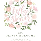 "Freshly cut flowers" - Baby Shower Invitations in Dusty Rose by Jennifer Wick - Detail