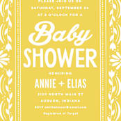 "Pretty Picado" - Baby Shower Invitations in Marigold by Jessie Steury - Detail