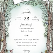 "Victorian Forest Scene" - Baby Shower Invitations in Mint by Becky Nimoy - Detail