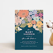 "Seedlings" - Baby Shower Invitations in Navy by Jennifer Wick - Front