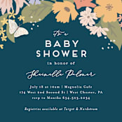 "Seedlings" - Baby Shower Invitations in Navy by Jennifer Wick - Detail