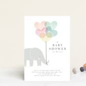 "Elephant" - Baby Shower Invitations in Peony by Lori Wemple - Front