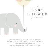 "Elephant" - Baby Shower Invitations in Peony by Lori Wemple - Detail