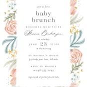 "Blooming Brunch" - Baby Shower Invitations in Rose by Ashley DeMeyere - Detail
