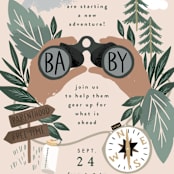 "Adventure on the horizon" - Baby Shower Invitations in Latte by Alethea and Ruth - Detail