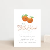 "Two Little Cute" - Baby Shower Invitations in Pumpkin by Itsy Belle Studio - Front