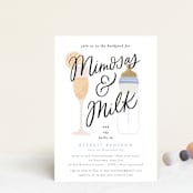"Mimosas and Milk" - Baby Shower Invitations in Sky by Alethea and Ruth - Front