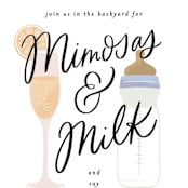 "Mimosas and Milk" - Baby Shower Invitations in Sky by Alethea and Ruth - Detail