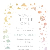 "Ethereal stars" - Baby Shower Invitations in Rainbow by Jennifer Wick - Detail