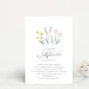 "She's a Wildflower" - Baby Shower Invitations in Pastel by Itsy Belle Studio - Front