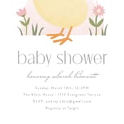 "Little Chick" - Baby Shower Invitations in Blush by Carolyn MacLaren - Detail