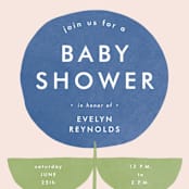 "Bold Blossom" - Baby Shower Invitations in Bluebell by Lehan Veenker - Detail