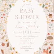"Baby shower in the forest" - Baby Shower Invitations in Salmon by Sabrin Deirani - Detail