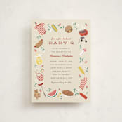 "Baby-Q" - Baby Shower Invitations in Ketchup by Jamie Alexander - Front