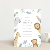 "Jungle Animals" - Baby Shower Invitations in Mint by Christy Hy Lee - Front