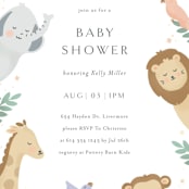 "Jungle Animals" - Baby Shower Invitations in Mint by Christy Hy Lee - Detail