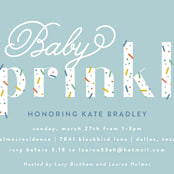 "Scattered Sprinkles" - Baby Shower Invitations in Sky by Lauren Chism - Detail