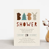 "Woodland Type" - Baby Shower Invitations in Birch by Erica Krystek - Front