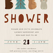 "Woodland Type" - Baby Shower Invitations in Birch by Erica Krystek - Detail