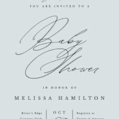 "Simply Elegant" - Baby Shower Invitations in Dusty Blue by Amy Payne - Detail