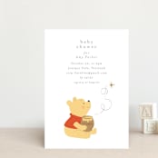 "Disney's Pooh Hunny Pot" - Baby Shower Invitations in Cotton by Angela Thompson - Front