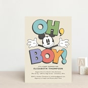 "Disney's Mickey Mouse Oh, Boy!" - Baby Shower Invitations in Natural by Heather Schertzer - Front