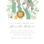 "Petite Safari" - Baby Shower Invitations in Mint by Jennifer Wick - Detail