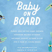 "Baby on Board" - Baby Shower Invitations in Aqua by Jessie Steury - Detail