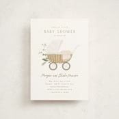 "Boho Buggy" - Baby Shower Invitations in Porcelain by Everett Paper Goods - Front