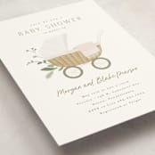 "Boho Buggy" - Baby Shower Invitations in Porcelain by Everett Paper Goods - Detail