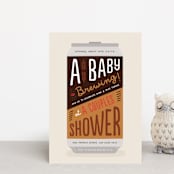 "Baby Brewing" - Baby Shower Invitations in Grain by Erica Krystek - Front