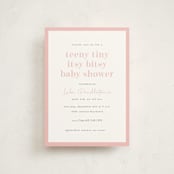 "itsy" - Baby Shower Invitations in Sweet Pink by Sara Hicks Malone - Front