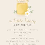"Little Honey" - Baby Shower Invitations in Greige by Itsy Belle Studio - Detail